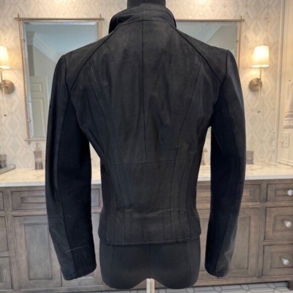 Black leather Marc New York moto jacket EUC.  Soft.  No rips, tears, stains - Picture 3 of 7